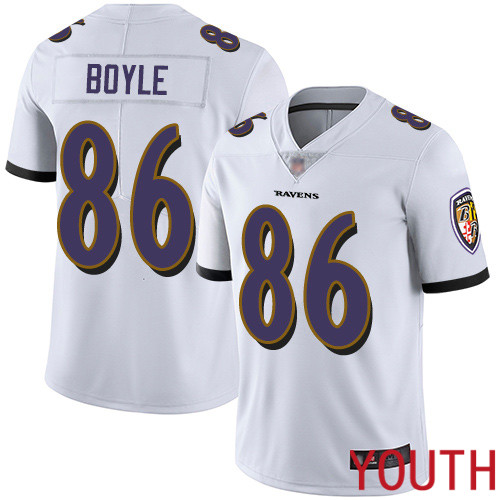 Baltimore Ravens Limited White Youth Nick Boyle Road Jersey NFL Football #86 Vapor Untouchable->youth nfl jersey->Youth Jersey